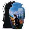 Casketique Cat Cremation Urns for Adult Male - Large Blue Funeral Urn for Ashes for Women - Wilderness Burial Urn for Loss of Mom - Memorial Urns for Human Ashes - 10 Inch view 1