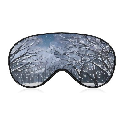 Light Blocking Winter Snow Falling in The Park Sleep Mask for Men and Women with Adjustable Elastic Strap Eye Mask for Side Sleepers