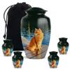 Casketique Cat Cremation Urns for Human Ashes - Blue Urns for Adult Male 1 Large 4 Keepsake - Black Funeral Urn for Ashes for Women - Decorative Memorial Gift - 10 & 3 Inch view 1