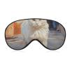 Light Blocking White Cat with Yellow Eyes Sleep Mask for Men and Women with Adjustable Elastic Strap Eye Mask for Side Sleepers view 1