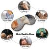 Light Blocking White Cat with Yellow Eyes Sleep Mask for Men and Women with Adjustable Elastic Strap Eye Mask for Side Sleepers view 4