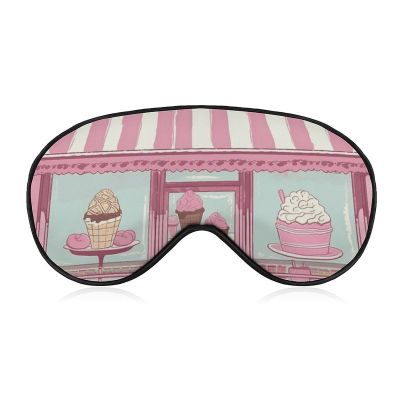 Light Blocking Ice Cream Store Color Sleep Mask for Men and Women with Adjustable Elastic Strap Eye Mask for Side Sleepers