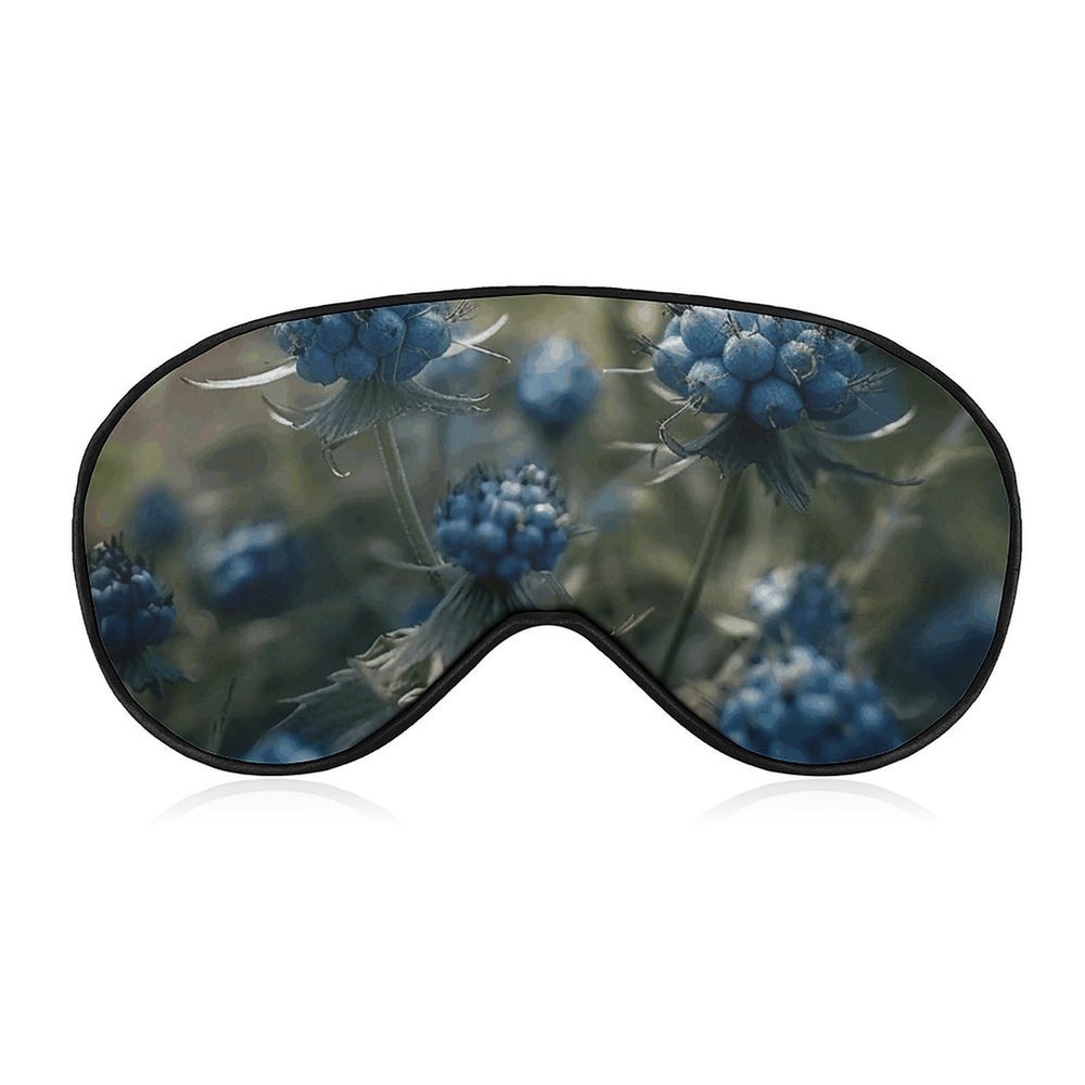 Light Blocking Blue Buds Sleep Mask for Men and Women with Adjustable Elastic Strap Eye Mask for Side Sleepers