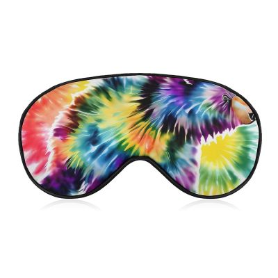 Light Blocking Bear Dancing Tie Dye Sleep Mask for Men and Women with Adjustable Elastic Strap Eye Mask for Side Sleepers