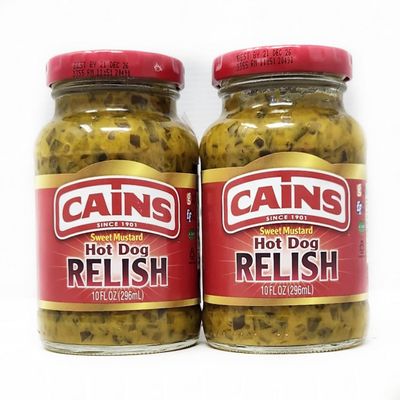 2 Pack of Pickle Mixes and Relish by Cains Since 1901 (10oz, Sweet Mustard Hot Dog Relish)