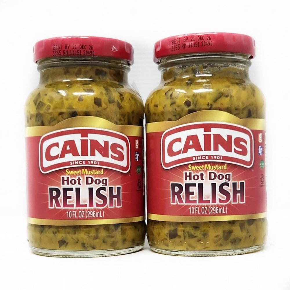 2 Pack of Pickle Mixes and Relish by Cains Since 1901 (10oz, Sweet Mustard Hot Dog Relish)