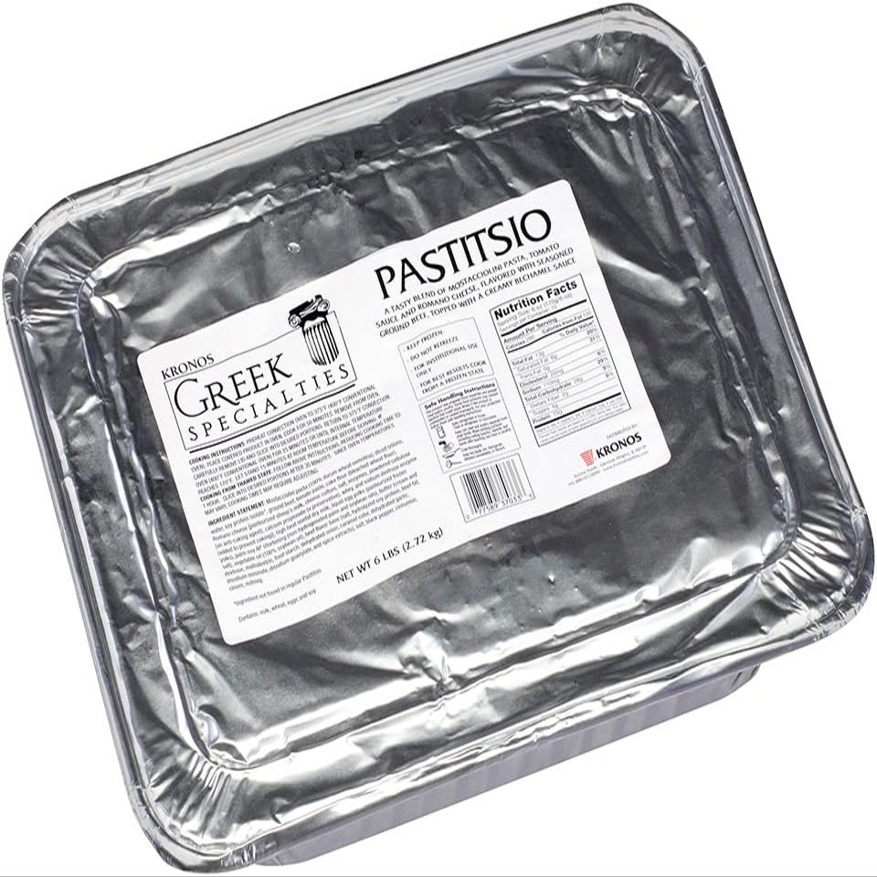 Greek Specialty Pastitsio, Ready-to-Bake Lasagna with Beef and Bechamel, 6 Pounds, 2 per Case