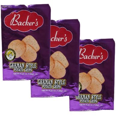 Backer's German Style Potato Chips, 4.25oz 3 Bags