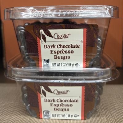 Choceur Dark Chocolate Espresso Beans 7oz 198g (2 Tubs)