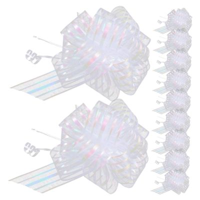 PartyKindom 20pcs Organza Pull Bows for Wrapping Sheer Decorative Bows for Presents Holiday and Party Decorations