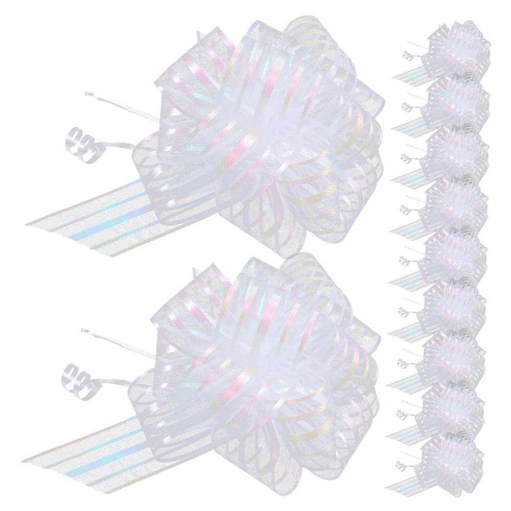 PartyKindom 20pcs Organza Pull Bows for Wrapping Sheer Decorative Bows for Presents Holiday and Party Decorations