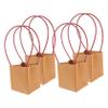 Abaodam 4pcs Kraft Paper Flower Boxes for Arrangements with Handles Reusable Floral Bags for Succulent Plants and Bouquets for Weddings and Special Occasions view 1