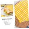 ABOOFAN 100pcs Yellow Checkered Sandwich Wrappers Greaseproof Oil-proof Paper Disposable Food Packing Paper for Picnics Parties and Takeout view 2