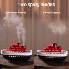 300ML Cartoon Modeling Ship Aroma Essential Oil Diffuser & Cool Mist Dual-Hole Boat Humidifier with 7-Color LED Night Lights | Ultrasonic Quiet | Auto Shut-Off | Home Office Nursery Decor Gift view 3