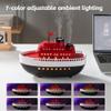 300ML Cartoon Modeling Ship Aroma Essential Oil Diffuser & Cool Mist Dual-Hole Boat Humidifier with 7-Color LED Night Lights | Ultrasonic Quiet | Auto Shut-Off | Home Office Nursery Decor Gift view 4
