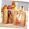 Cabilock Bread Pack Bags 50 Pcs Kraft Paper Brown for Loaf Storage view 4