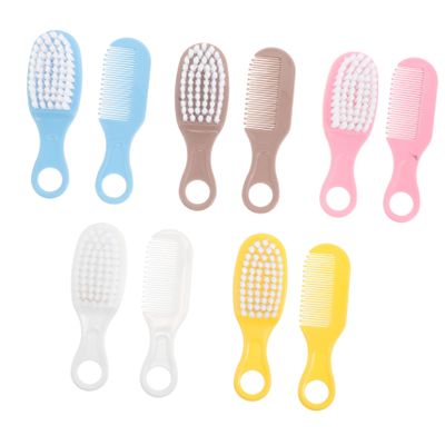 DEARMAMY 5sets Boy Girl Grooming Kit Newborn Hair Brush Comb Soft Scalp Comb Bath Brush Cradle Cap Removal Boy Girl Grooming Tool Bright Colors