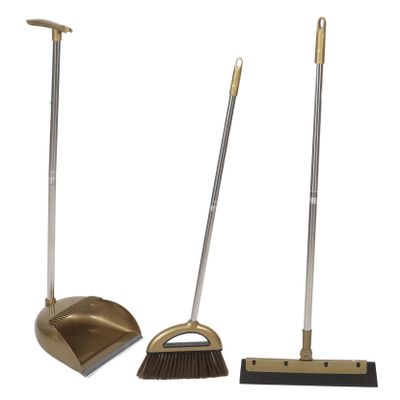 WATIIFUFU Broom and Dustpan Set Long Handle Ergonomic Dustpan for Home Cleaning Household Broom Dust Pan for Indoor and Outdoor Use Cleaning Tool