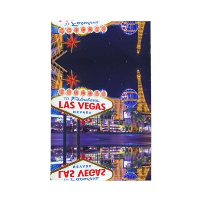 YzgWjBhd Las Vegas Night City Waffle Kitchen Towel, Print Quick Dry Microfiber Hand Towels for Cleaning, Funny Sustainable Waffle Dish Towels for Kitchen Drying