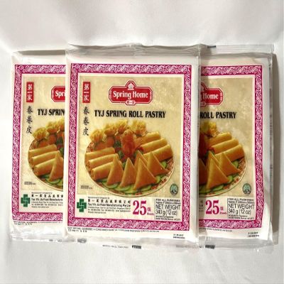 Spring Home TYJ Spring Roll Pastry Lumpia Wrapper 12 OZ per Pack (3-Packs) 25 sheets per Pack