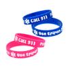 GALPADA 4pcs Medical Alert Silicone Bracelets for Boy Girl Durable Wristbands with Random Colors Peanut Allergy Warning Design for Boy Girl Comfortable and Easy to Wear view 1