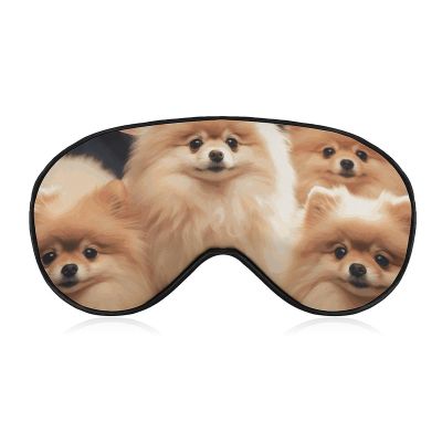 Sleep Mask for Sleeping with Adjustable Strap Sleep Mask for Side Sleeper Soft Pomeranians Puppies Breathable Eye Cover for Night Sleep Work Nap