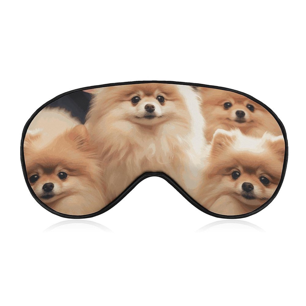Sleep Mask for Sleeping with Adjustable Strap Sleep Mask for Side Sleeper Soft Pomeranians Puppies Breathable Eye Cover for Night Sleep Work Nap