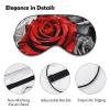 Sleep Mask for Sleeping with Adjustable Strap Sleep Mask for Side Sleeper Soft Black White and Red Roses Breathable Eye Cover for Night Sleep Work Nap view 3