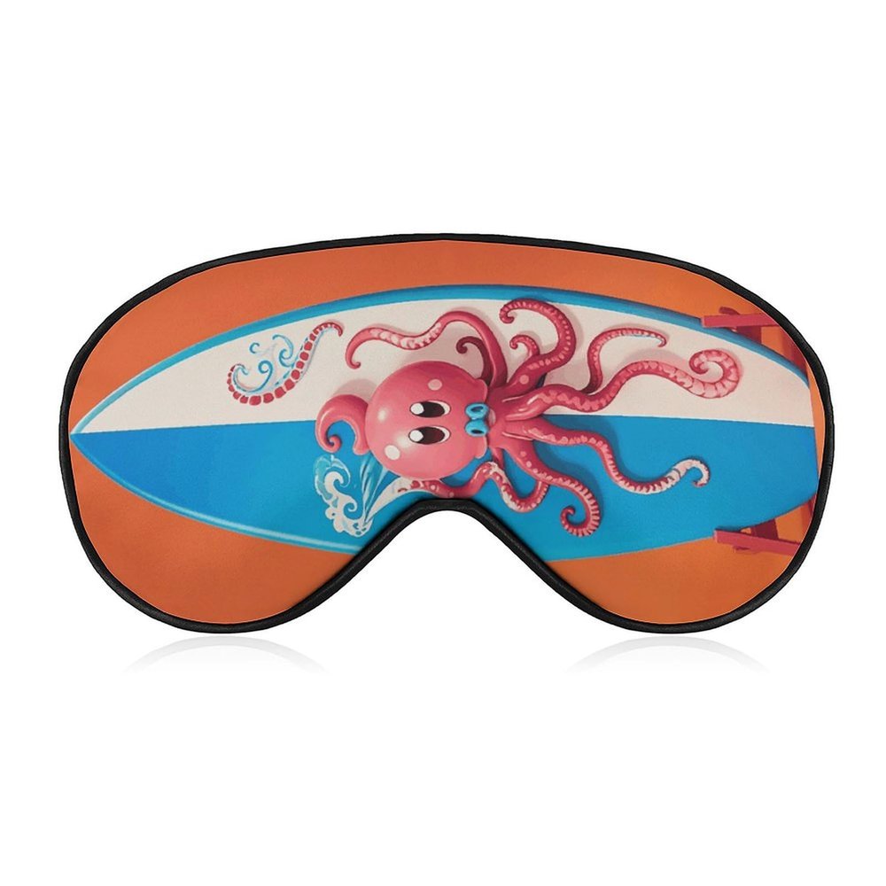 Sleep Mask for Sleeping with Adjustable Strap Sleep Mask for Side Sleeper Soft Surfboard Octopus Breathable Eye Cover for Night Sleep Work Nap
