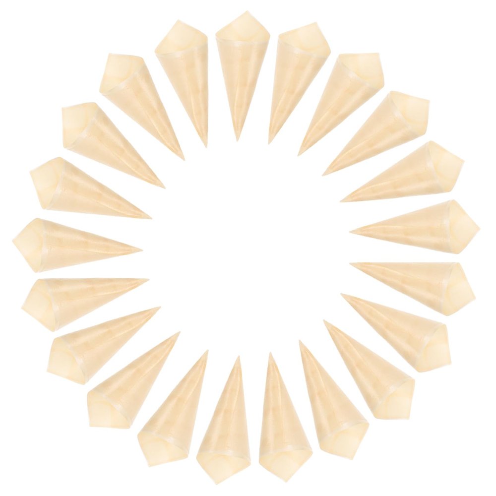 ELAYARD 50pcs Disposable Ice Cream Wood Cones Candy Packing Cones for Parties Weddings and Appetizers Safe Dessert Holders