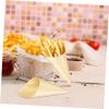 ELAYARD 50pcs Disposable Ice Cream Wood Cones Candy Packing Cones for Parties Weddings and Appetizers Safe Dessert Holders view 4