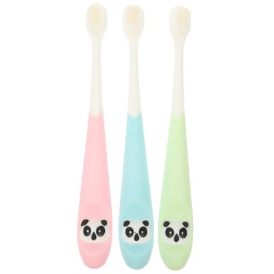 FRCOLOR 3Pcs Soft Bristle Kids Toothbrush Set Cartoon Silicone Handle Toothbrushes for Daily Use for Toddlers and Children Portable and Easy to Clean Random Color