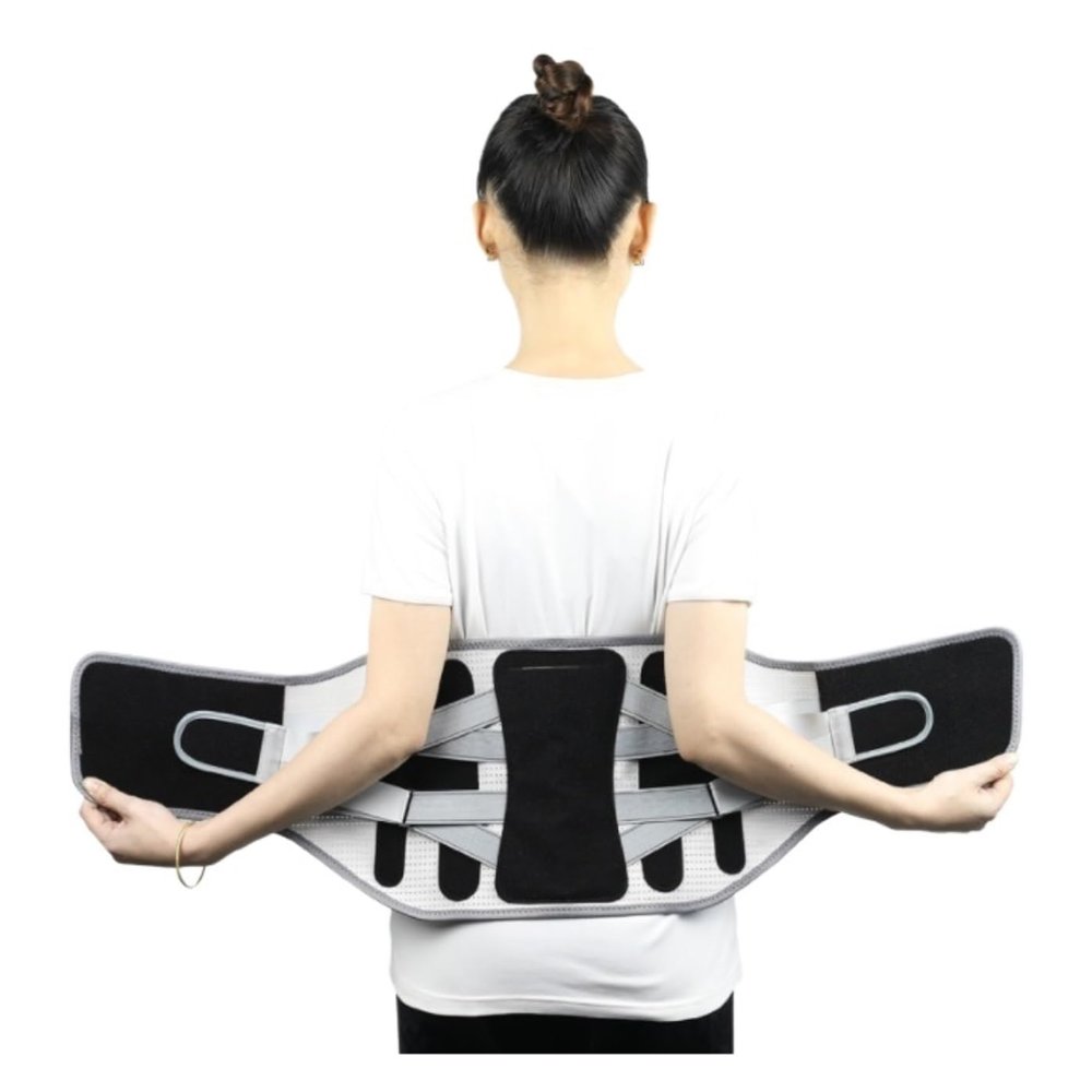 BIOMICE Waist Support Lumbar Back Brace Waist Back Posture Corrector with 3 Waist Pads Massage Shaper Belt Lumbar Support Belt(Black,M)