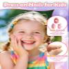 26PCS Press on Nails for Kids, TOROKOM Kid Fake Nail Set with Glue,Candy Heart Plaid Stick on Nails for Girls Gift Age 8 9 10 11 12 view 2