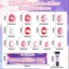 26PCS Press on Nails for Kids, TOROKOM Kid Fake Nail Set with Glue,Candy Heart Plaid Stick on Nails for Girls Gift Age 8 9 10 11 12 view 3