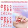 26PCS Press on Nails for Kids, TOROKOM Kid Fake Nail Set with Glue,Candy Heart Plaid Stick on Nails for Girls Gift Age 8 9 10 11 12 view 4