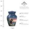 Casketique Lion Urn for Ashes Adult Male and Women 10 & 3 Inch, Blue Small Keepsake Urns for Human Ash, Large Wilderness Memorial Funeral Cremation Urns for Human Ashes, 1 Large 1 Keepsake Urn Combo view 3