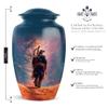Casketique Native American Urn for Ashes Adult Male - Blue Funeral Urn for Ashes for Women - Memorial Urns for Human Ash Adult Man - Cremation Burial for Men & Women 1 Large & 1 Keepsake - 10 & 3 Inch view 2