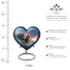 Casketique Lion Cremation Urn for Ashes for Women - Blue Memorial Urns for Adult Male Ashes 1 Large 4 Keepsake - Wilderness Companion Urn for Mom - Funeral Urns for Adult Male 8 & 3 Inch view 2
