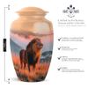Casketique Lion Cremation Urns for Men - Large Brown Urn for Ashes Adult Female - Sunset Urn for Burial - Memorial Urns for Human Ashes Men & Women - 10 Inch view 2