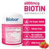Biobor Beauty Gummies, Natural 6000mcg Biotin Gummies for Women Men, No Sugar Added Hair Skin and Nails with Vitamins A C E, GMO Free, Gluten Free,120 Count view 2