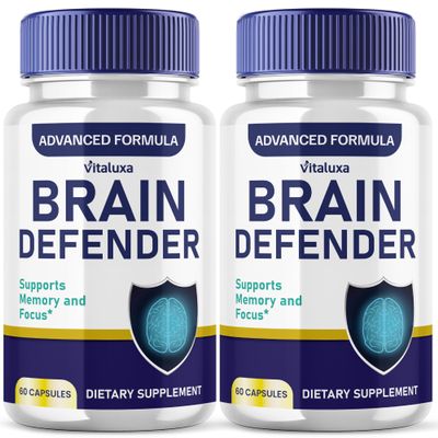 (2 Pack) Brain Defender Supplement, Brain Defend Pills for Focus and Memory Support, BrainDefender Advanced Nootropic Capsules Daily Clarity Cognitive Health Function, Brain Defense Vitamins (120 Ct)