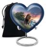 Casketique Lion Funeral Urn for Ashes for Women - Large Blue Burial Urns for Human Ashes Adult Man & Women - Wilderness Cremation Urn - Memorial Urns for Adult Male - 8 Inch view 1