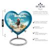 Casketique American Native Cremation Urns for Adult Ashes Women - Large Funeral Urns for Adult Male - Blue Memorial Urn for Human Ashes Female - Burial Urn for Man - 8 Inch view 2