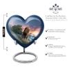 Casketique Lion Cremation Urns for Adult Male Set of 2 - Blue Burial Urn for Ashes for Women Set of 1 Large & 1 Keepsake - Blue Funeral Container of Memorial Ashes - 8 & 3 Inch Combo view 2