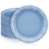 Yungyan 100 Pcs 9 Inch Blue Cielito Lindo Party Decoration Cielito Lindo Paper Plates Platos De Barro Mexican Plates for Baby Shower Talavera Wedding view 1