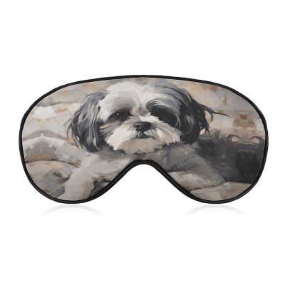 Sleep Mask for Sleeping with Adjustable Strap Sleep Mask for Side Sleeper Soft Shih Tzu Breathable Eye Cover for Night Sleep Work Nap