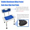 Yokoma Portable Shower Chair Aluminum Safe Bathing Stool with Backrest Alloy Non-Slip Safety Bath Chair 150kg(330lbs) Capacity Safe Bathing Stool, Blue Color view 4