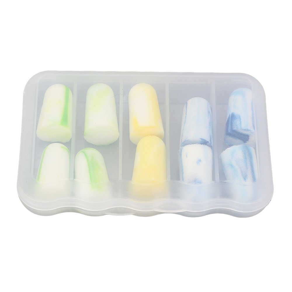 Aoaoy Comfortable Fit, Secure Fit Silicone Earplugs 10 Pcs Noise Cancelling, Effective Noise Reduction, Portable Design Soft Ear Plugs for Sleeping Work Study