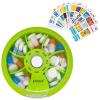 INVODA Weekly Pill Organizer with 77 Pre-Cut Medication Labels 7 Compartment Rotating Medicine Box Daily Pill Case for Vitamins, Fish Oil & Prescriptions BPA-Free Plastic Compact Travel Size view 1